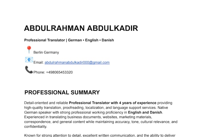 professionally translate german english and danish documents